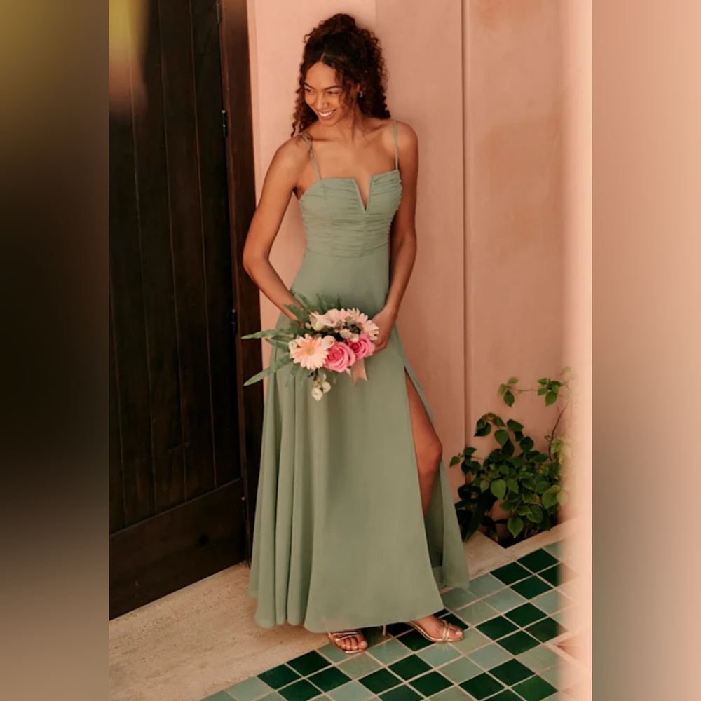 Lulus Sweeney Sage Brush Sleeveless Maxi Dress